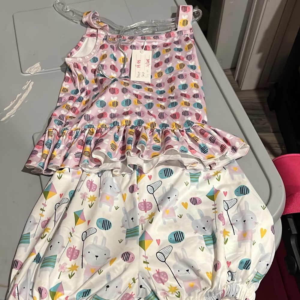 Baby Girl's Pink and White Animal Print Outfit